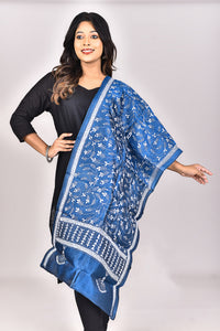 Women's Pure Silk Kantha Dupatta