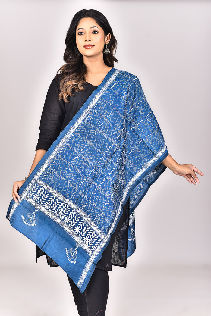 Women's Pure Silk Kantha Dupatta