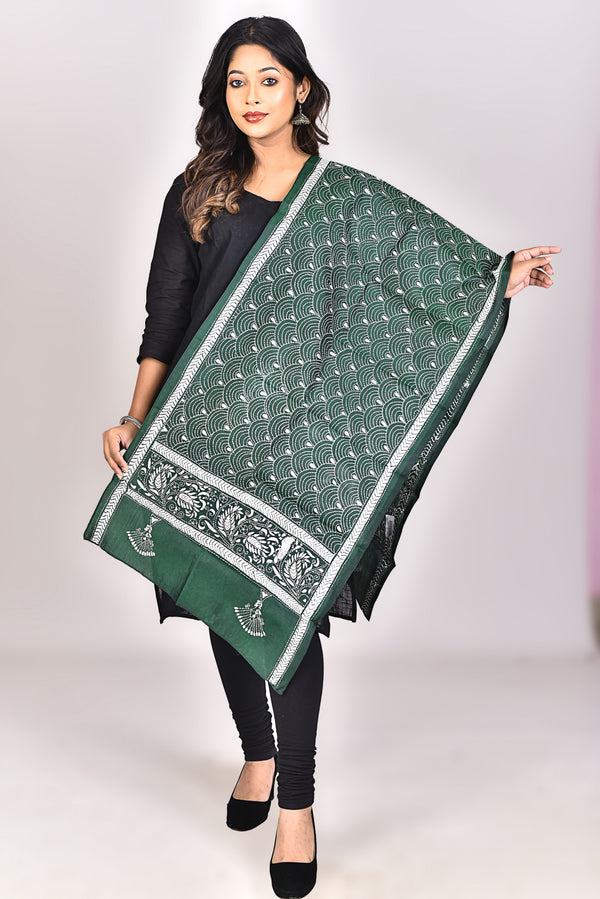 Women's Pure Silk Kantha Dupatta