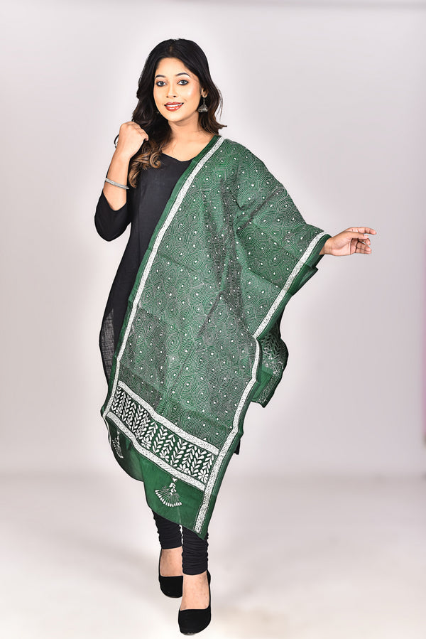 Women's Pure Silk Kantha Dupatta