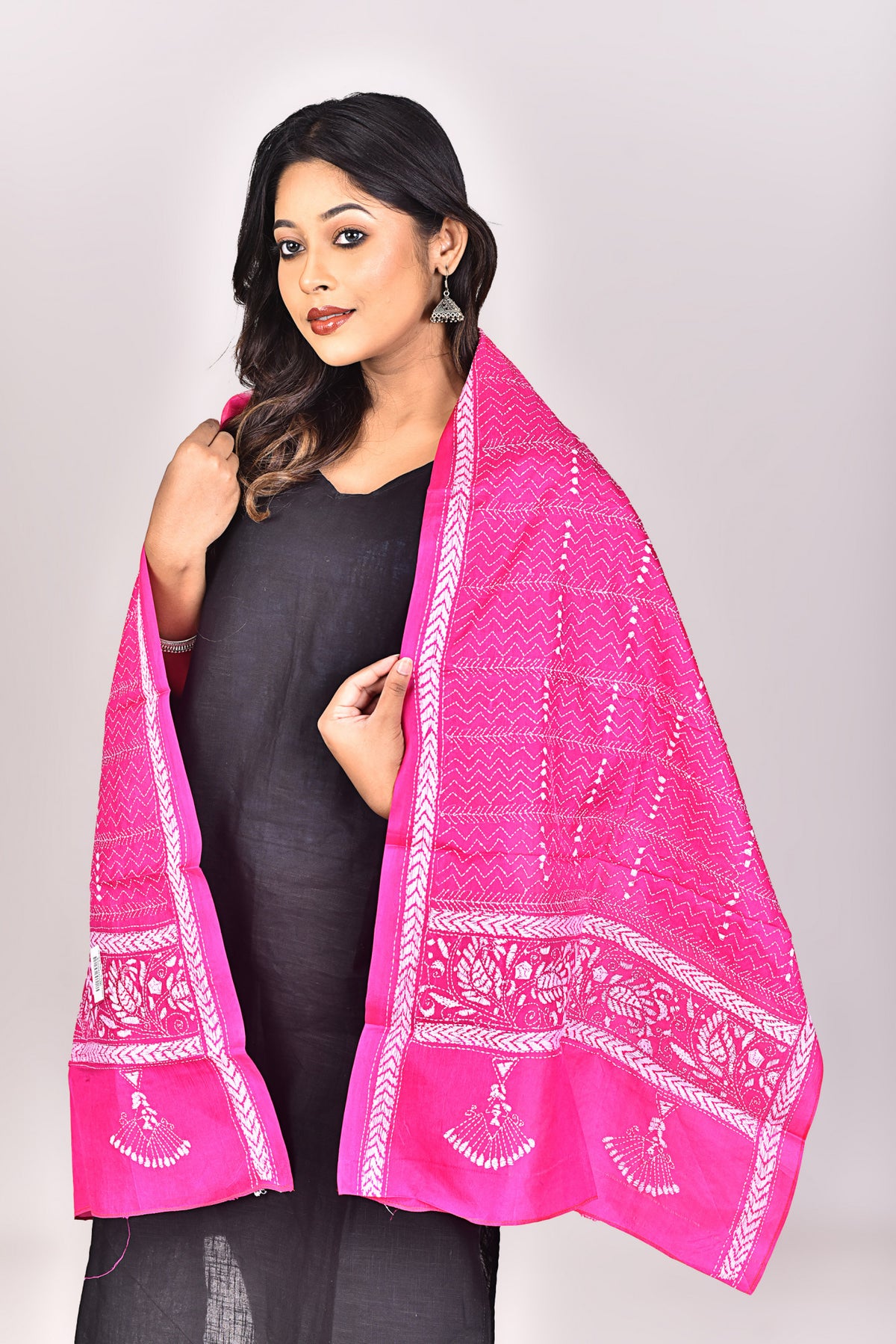 Women's Pure Silk Kantha Dupatta