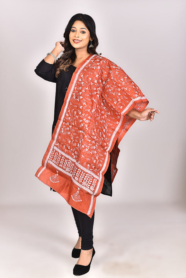 Women's Pure Silk Kantha Dupatta