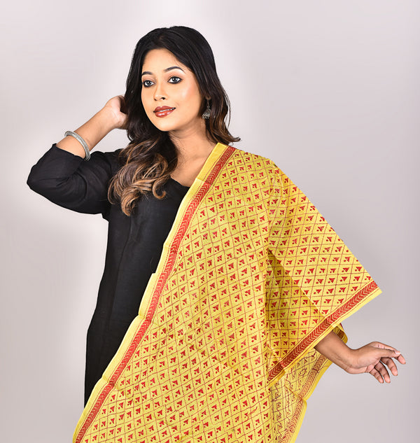 Women's Pure Silk Kantha Dupatta