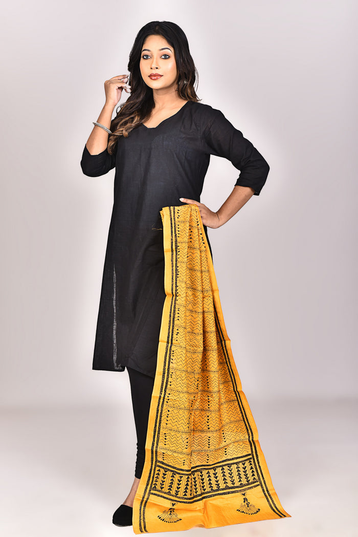 Women's Pure Silk Kantha Dupatta