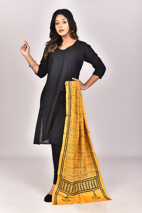 Women's Pure Silk Kantha Dupatta