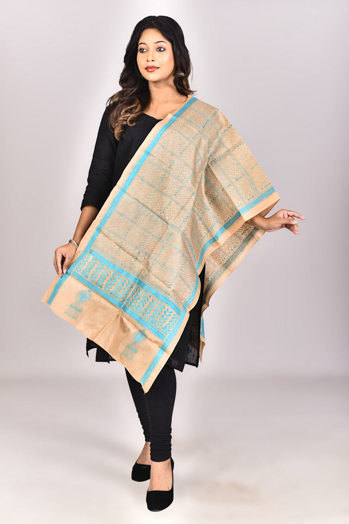 Women's Pure Silk Kantha Dupatta