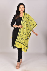 Women's Pure Silk Kantha Dupatta