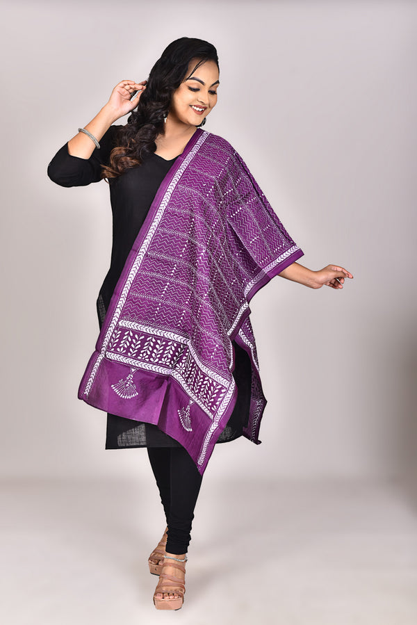 Women's Pure Silk Kantha Dupatta