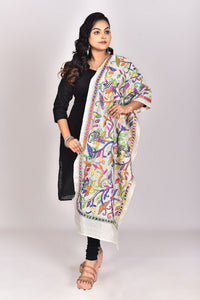 Women's Tussar Silk Kantha Dupatta