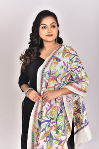 Women's Tussar Silk Kantha Dupatta