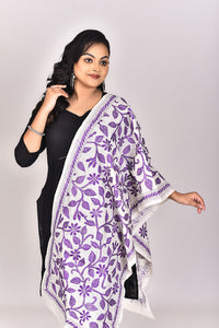 Women's Tussar Silk Kantha Dupatta