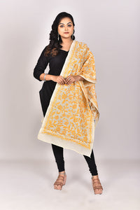 Women's Tussar Silk Kantha Dupatta