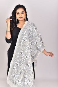 Women's Tussar Silk Kantha Dupatta