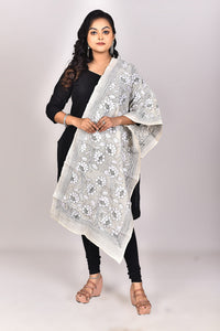 Women's Tussar Silk Kantha Dupatta