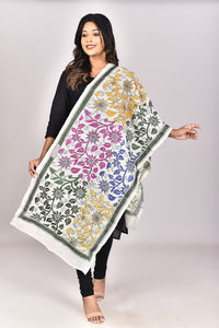Women's Tussar Silk Kantha Dupatta