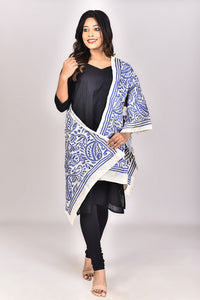 Women's Tussar Silk Kantha Dupatta
