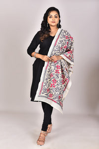 Women's Tussar Silk Kantha Dupatta