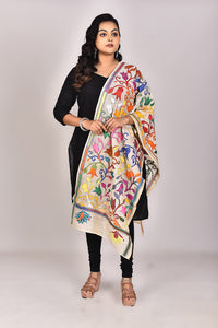 Women's Tussar Silk Kantha Dupatta