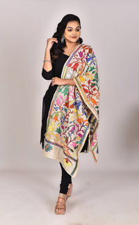 Women's Tussar Silk Kantha Dupatta