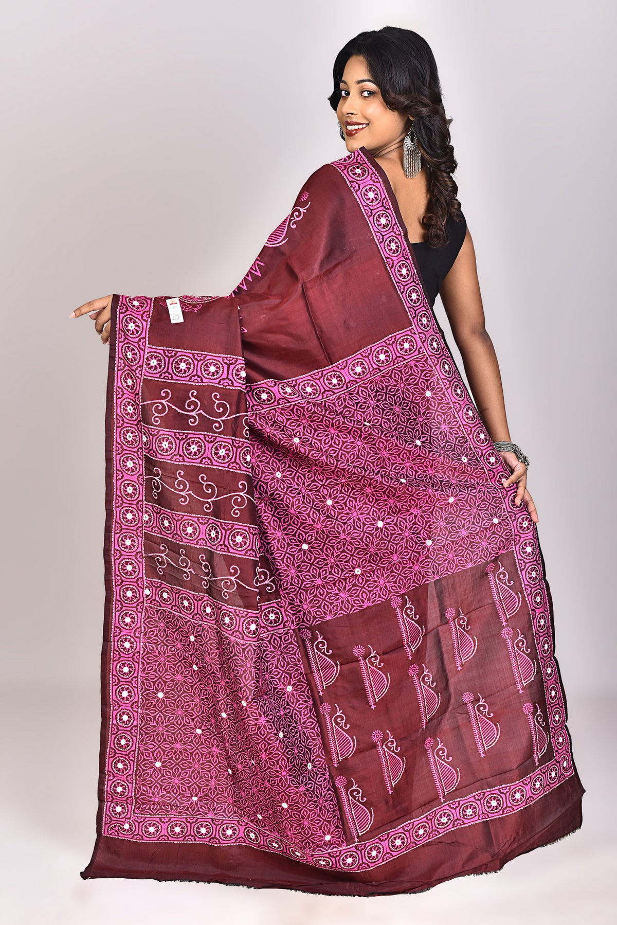 Women's Katan Silk Lambani Saree With Blouse Piece