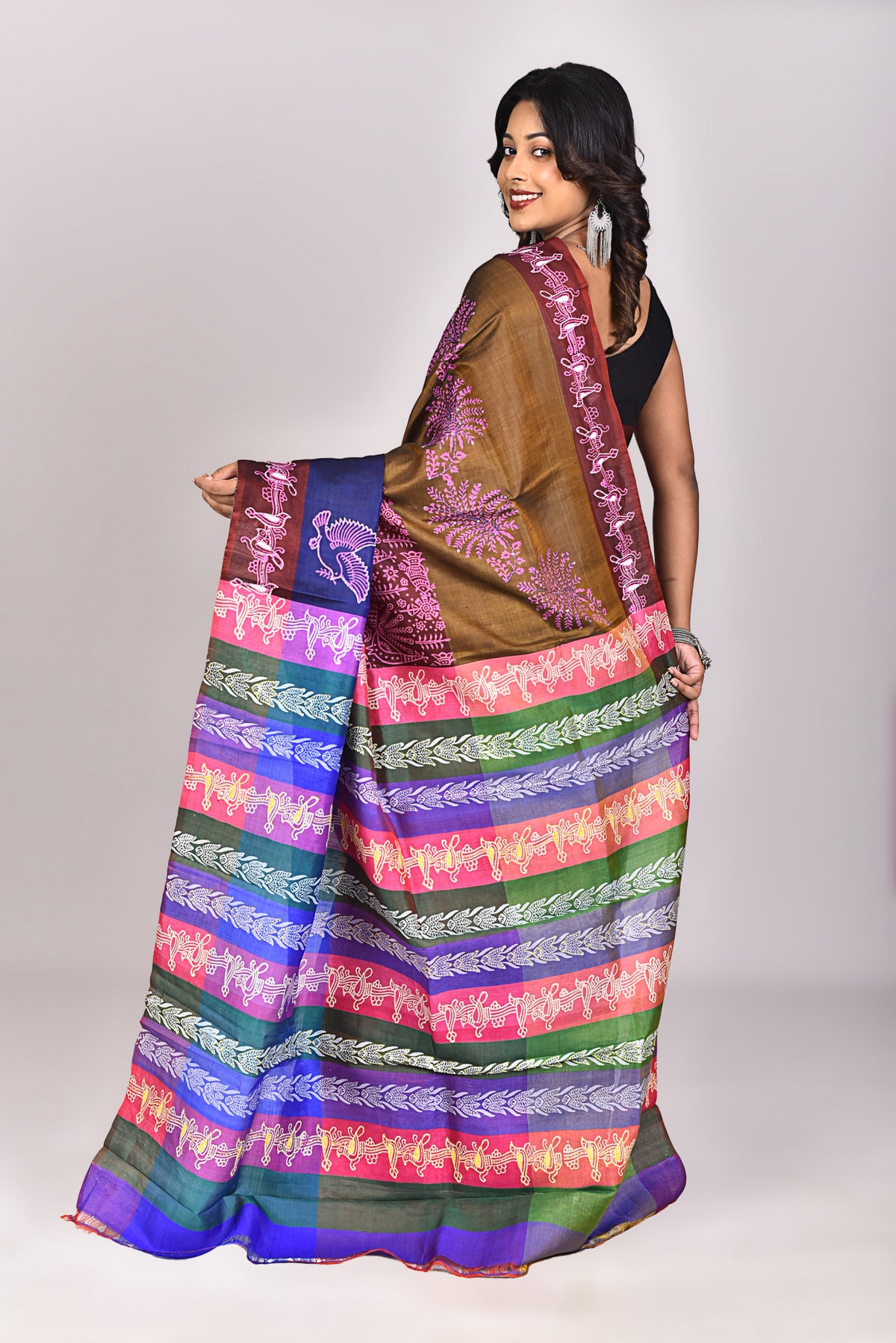 Women's Women's Katan Silk Lambani Saree With Blouse Piece With Blouse Piece
