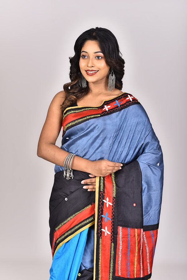 Women's Women's Katan Silk Lambani Saree With Blouse Piece With Blouse Piece