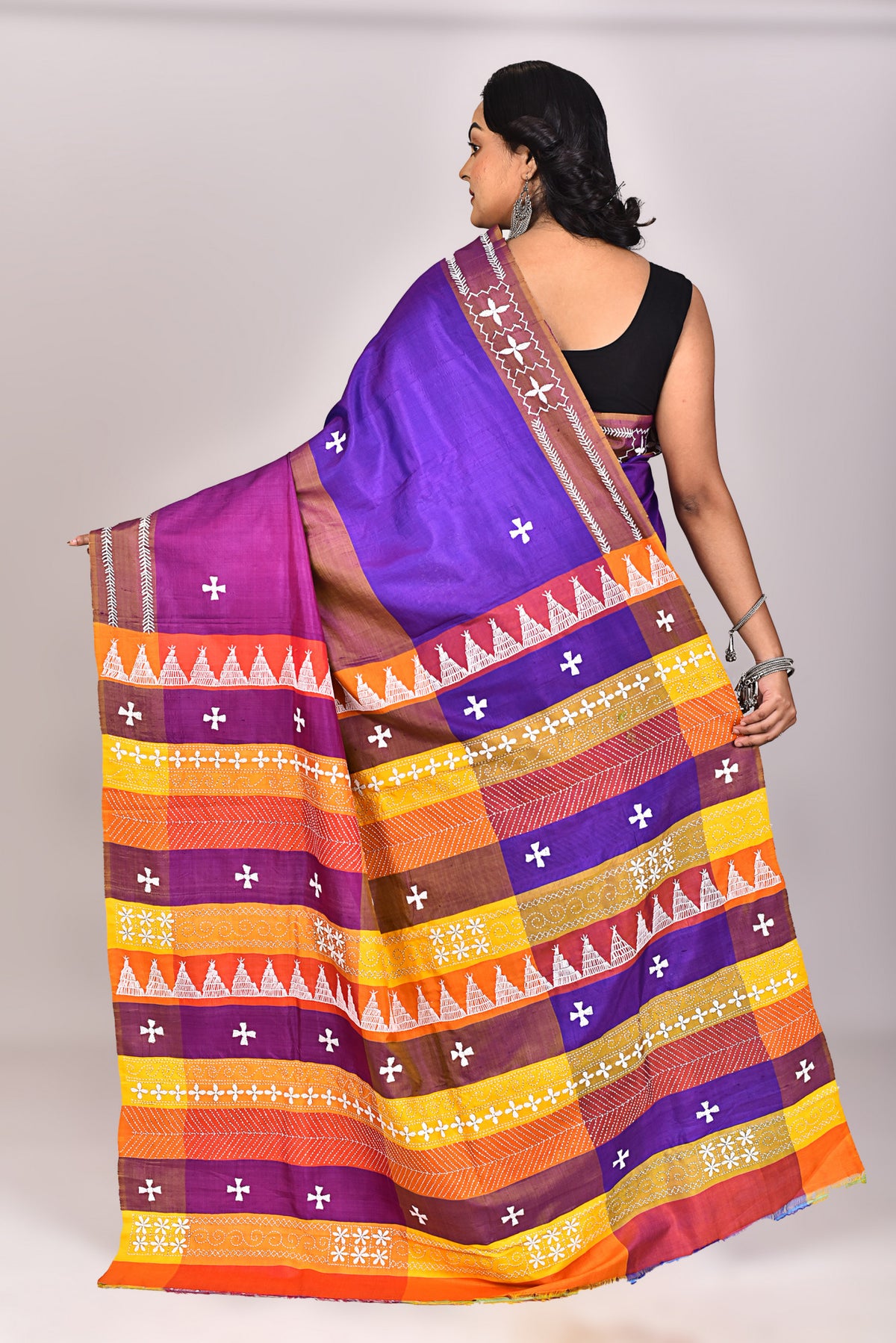 Women's Women's Katan Silk Lambani Saree With Blouse Piece With Blouse Piece