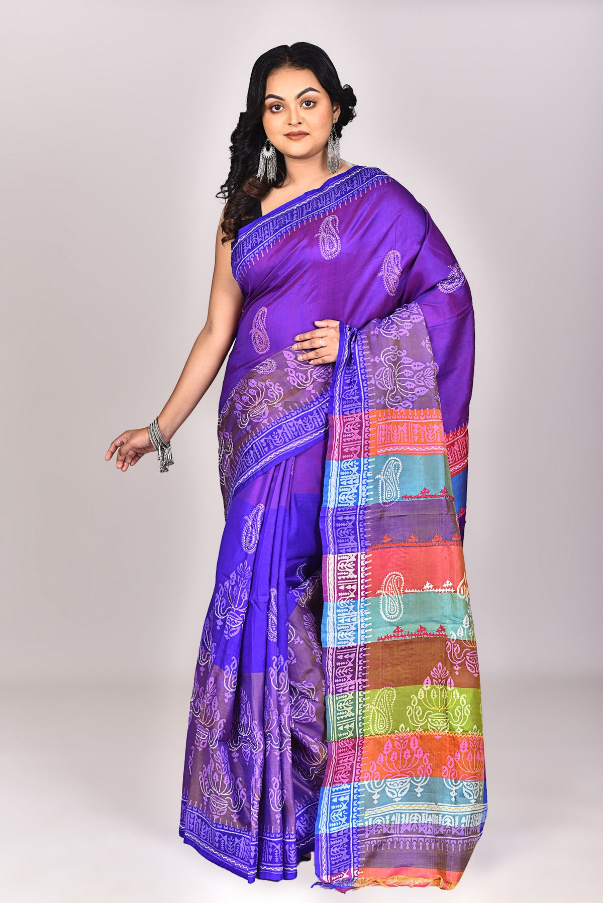 Women's Women's Katan Silk Lambani Saree With Blouse Piece With Blouse Piece