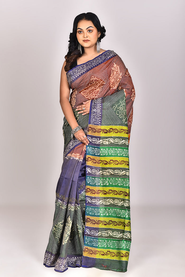 Women's Katan Silk Lambani Saree With Blouse Piece With Blouse Piece