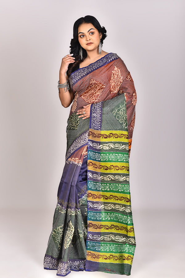 Women's Katan Silk Lambani Saree With Blouse Piece With Blouse Piece